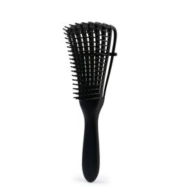 Detangling Hair Brush Massage Wet Hair Comb Detangler Hair Brush Wavy/Curly Wet/Dry/Oil/Thick Hair (Color: BLACK)
