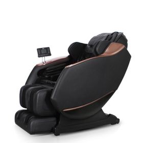 3D Full Body Zero Gravity Shiatsu Electric Massage Chair SL-Track Recliner with Airbag Speaker LCD Touch Screen+Mini Remote Voice Control Back He (Color: BLACK)